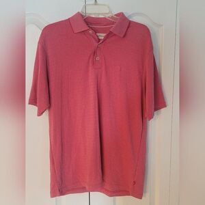 Tommy Bahama Pink Short Sleeve Polo Golf Shirt Size M